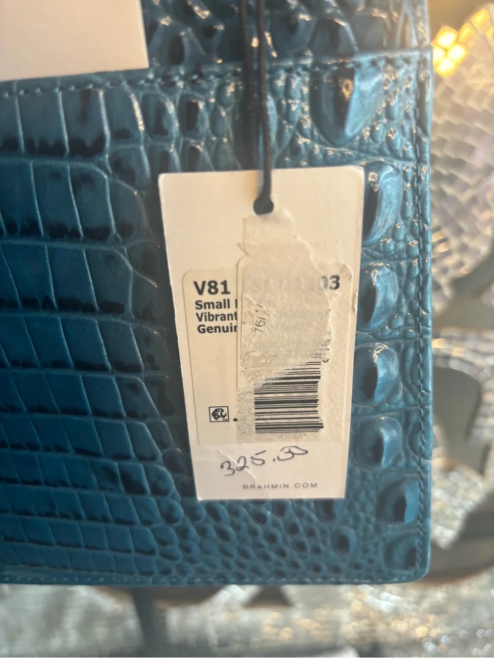 ⭐️Brahmin Teal Croc-Embossed Top Handle Satchel